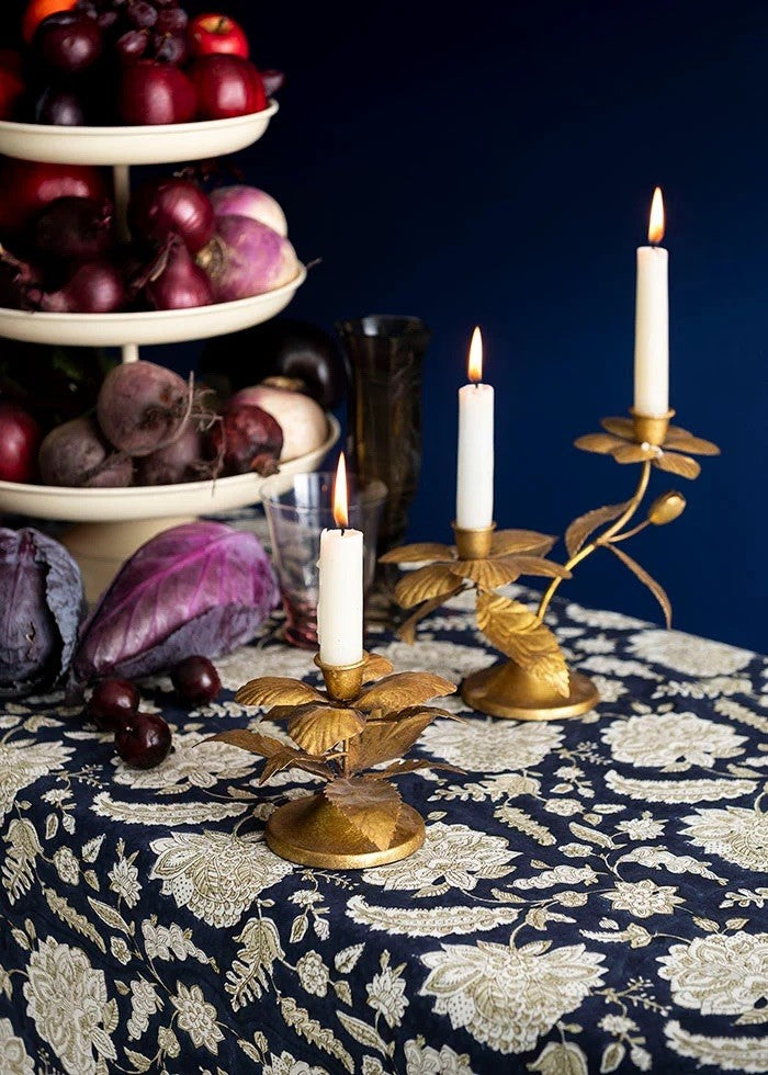 Single Golden Rose Candle Holder
