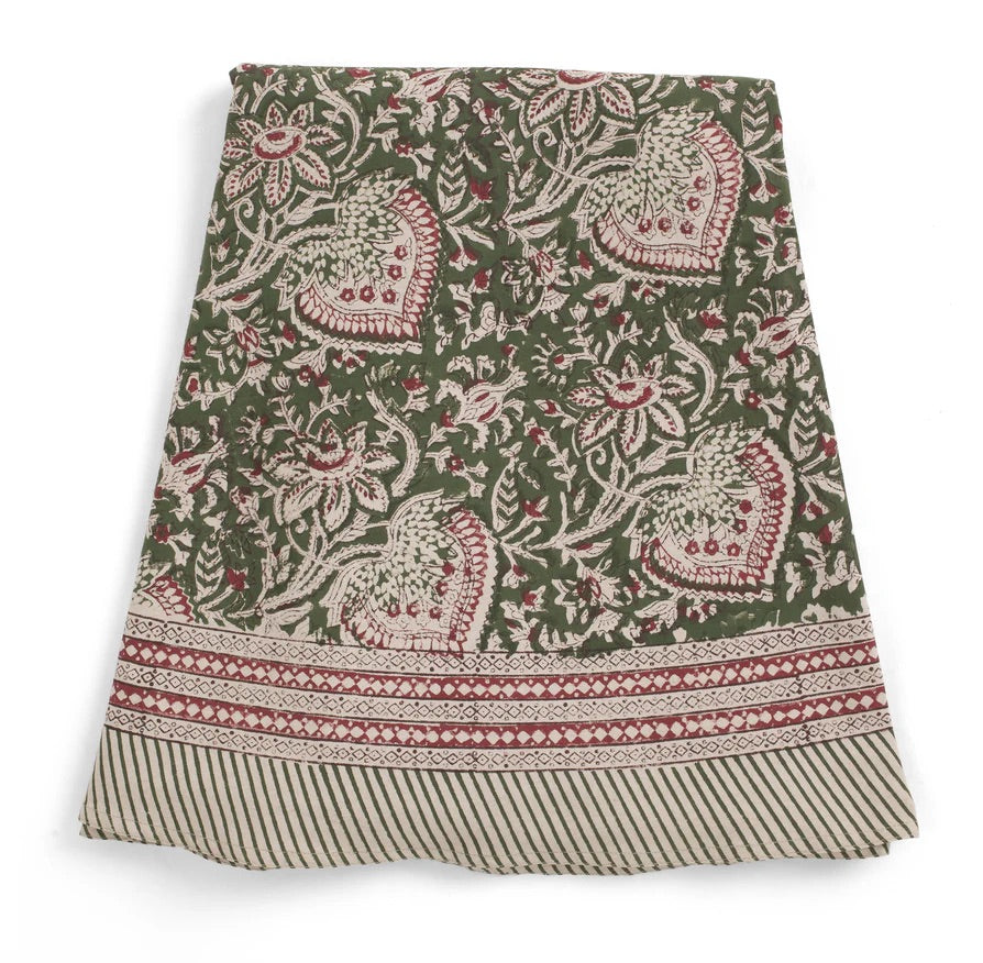 Oriental Green Round Tablecloth