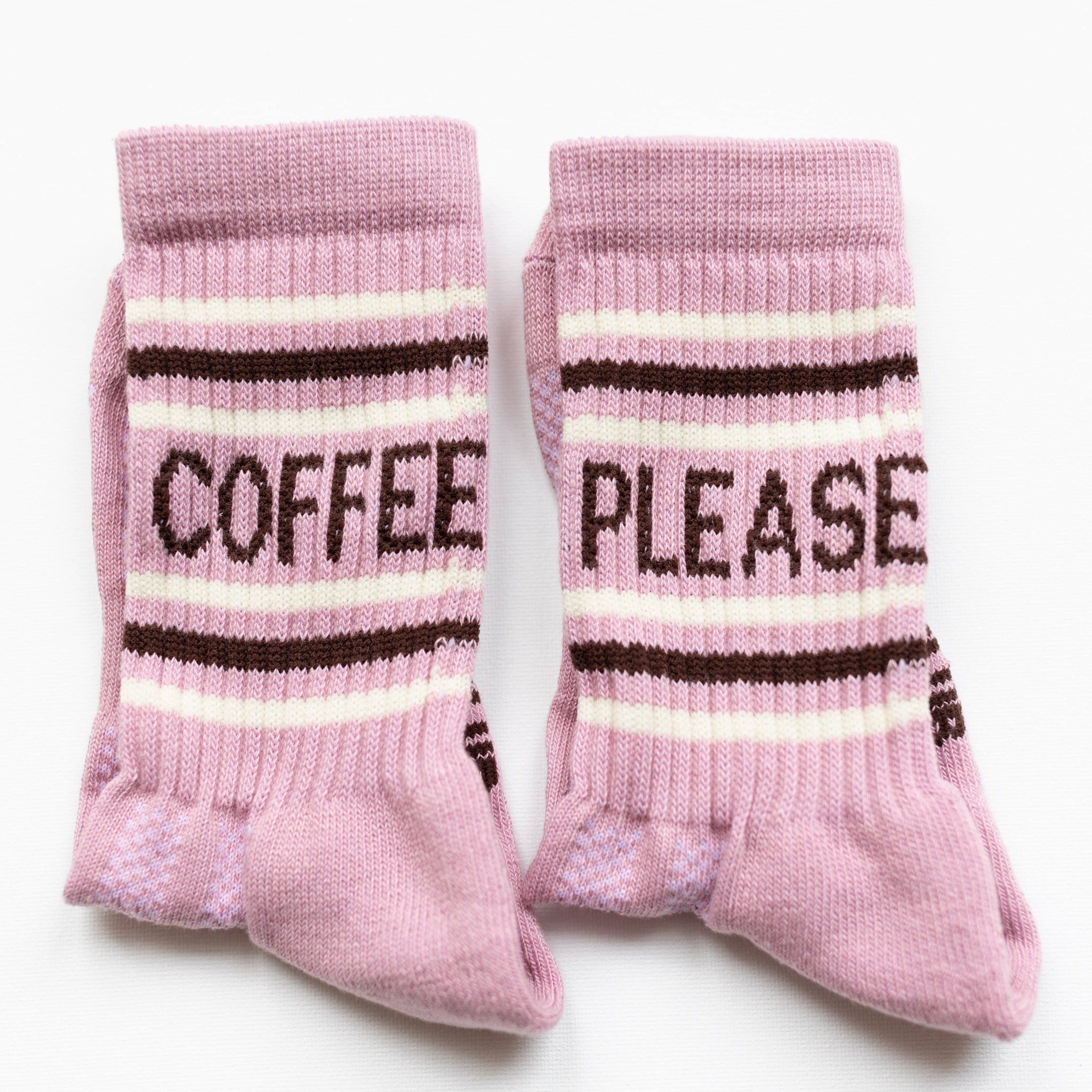 'Coffee Please' Sports Socks - Pink