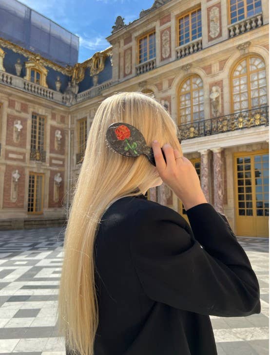 Hand-painted Rose Stem Handbag Hero Brush | Eco-Friendly