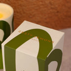 Drip Glaze Olive Candle - Activated Charcoal & Matcha