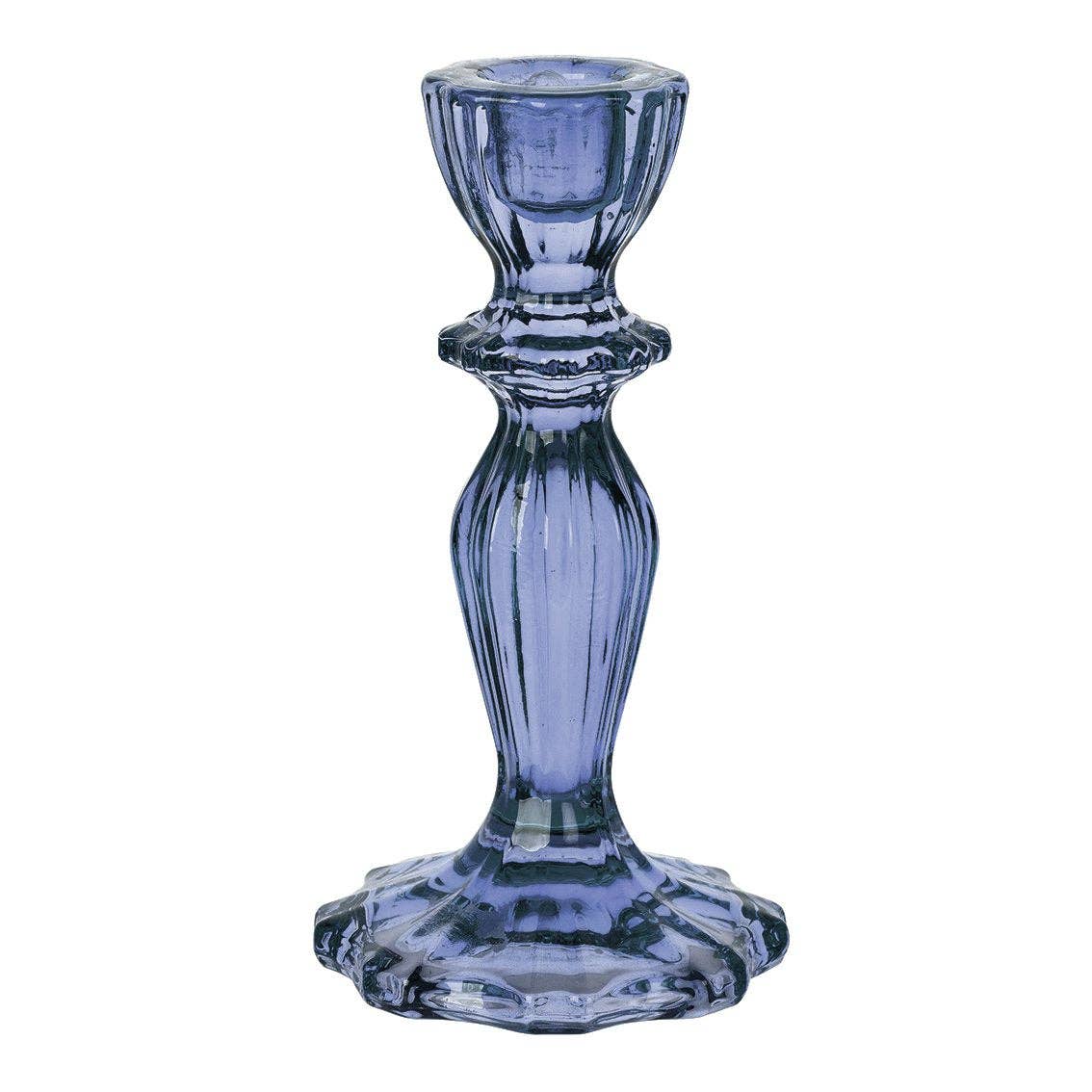 Navy Blue Glass Candle Holder