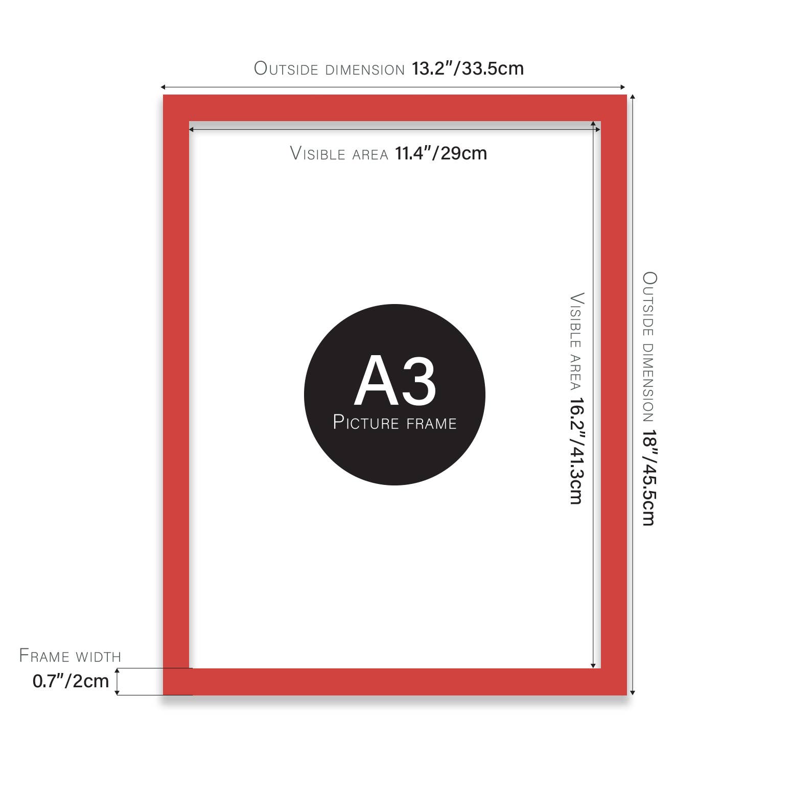 Red A3 Picture Frame