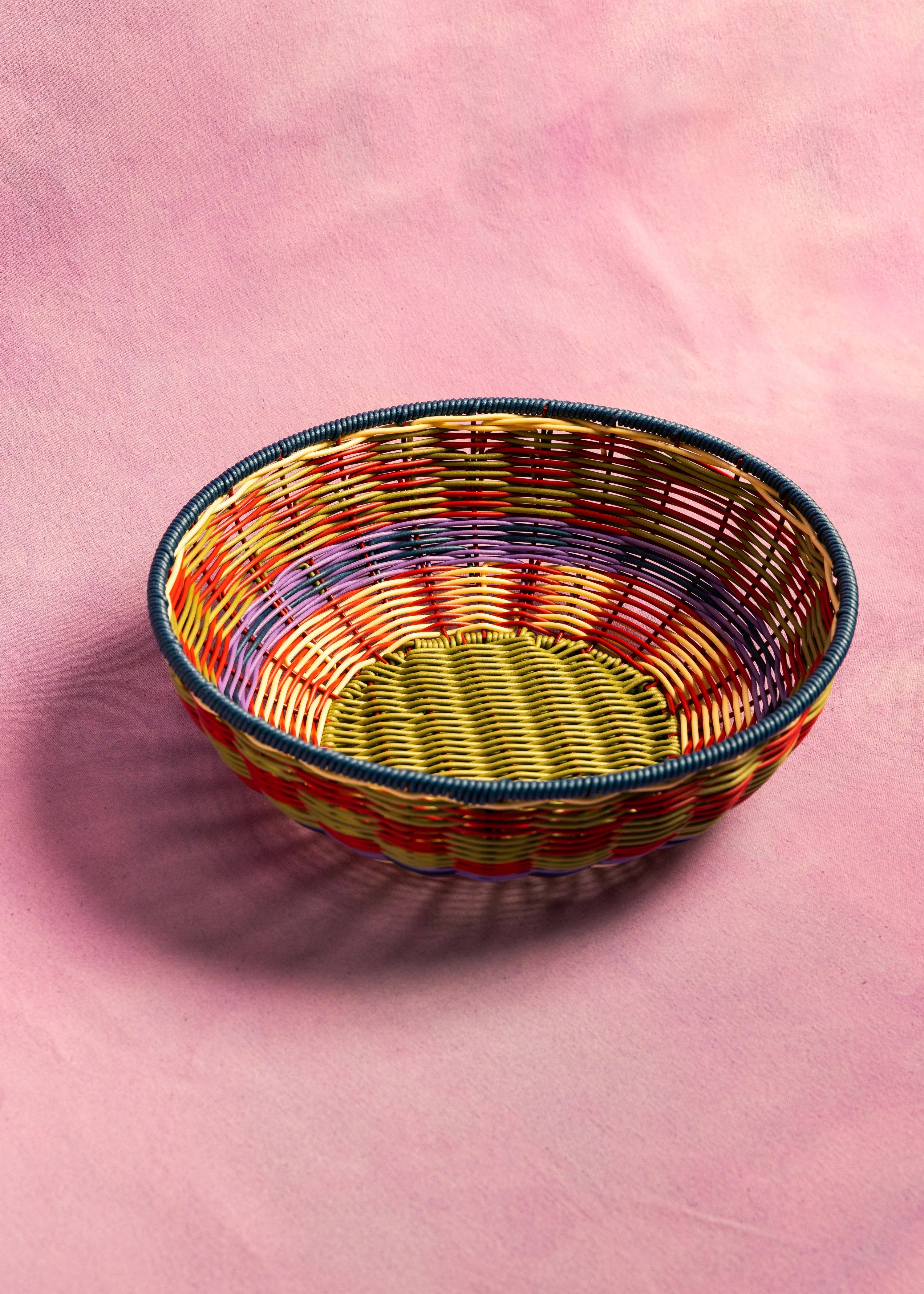 Woven Bowl - Red/Olive