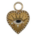 Gold Heart Eye Bag Charm