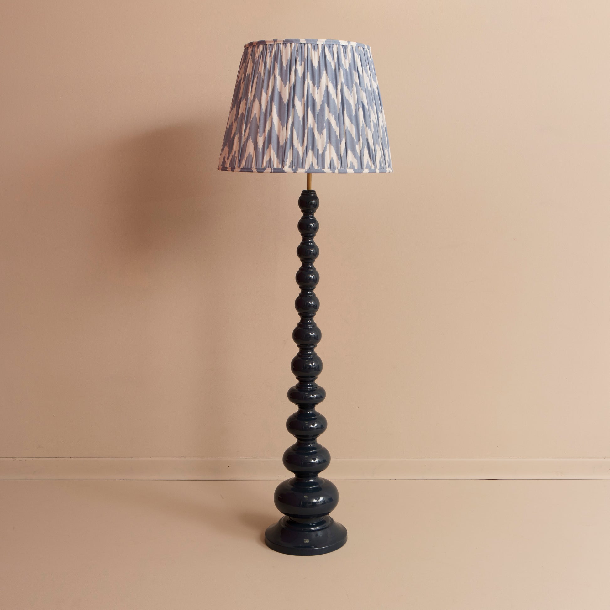 Wooden Bobbin Floor Lamp