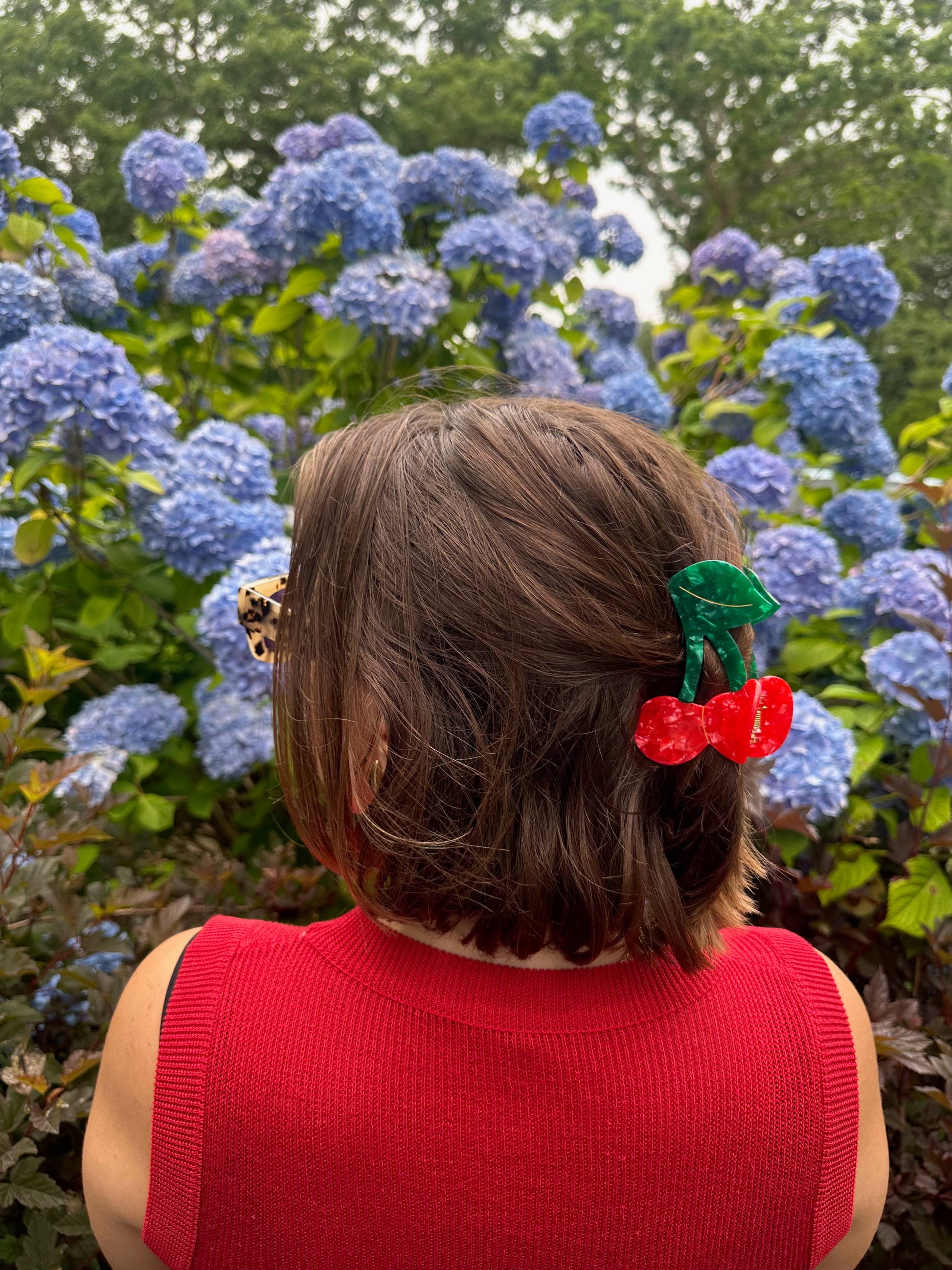 Hand-painted Cherry Fruit Claw Hair Clip | Eco-Friendly