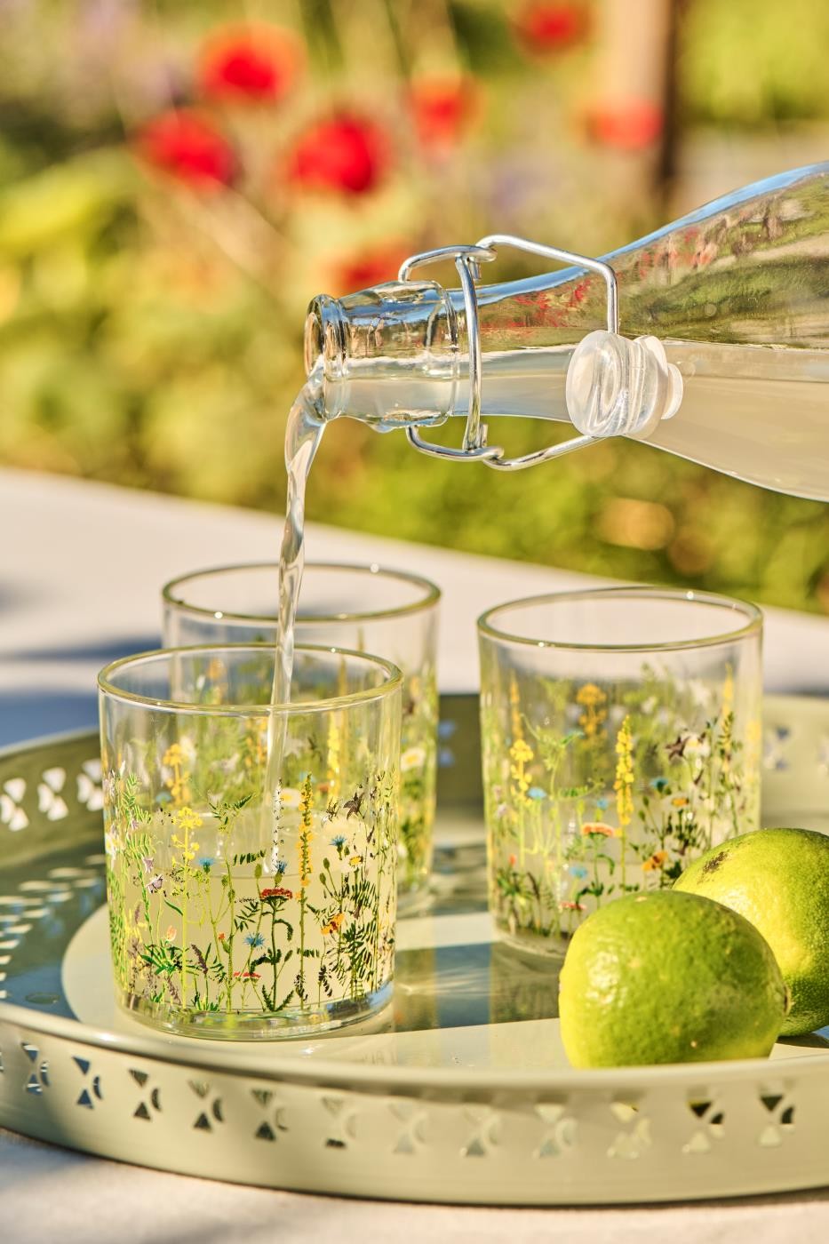 Drinking glass Painted flowers