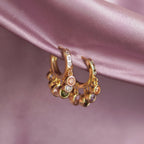 Pastel Stone Drop Hoop Earrings