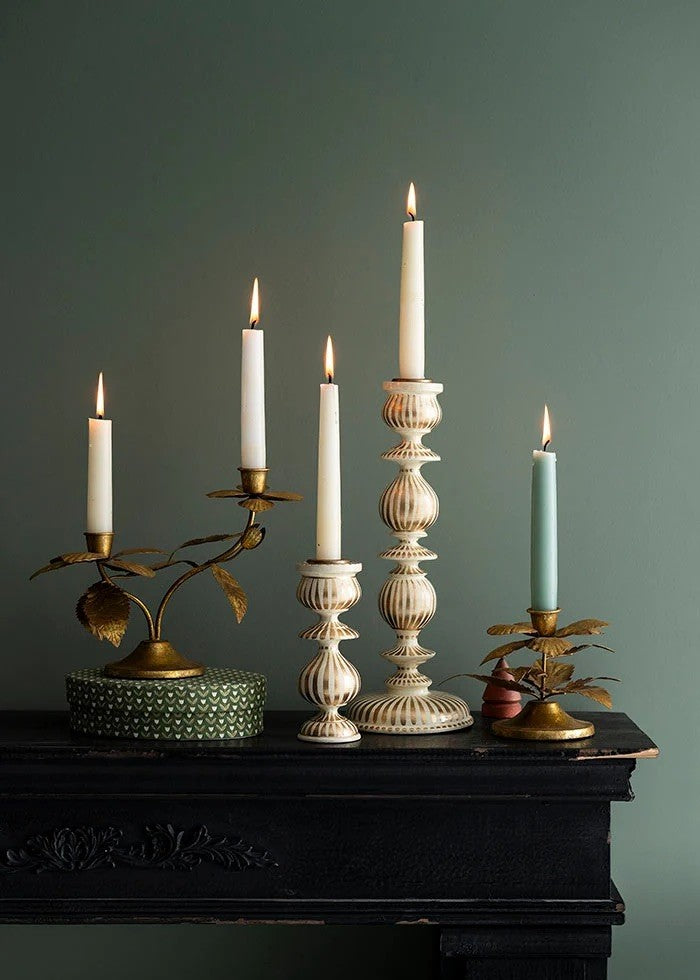 Single Golden Rose Candle Holder