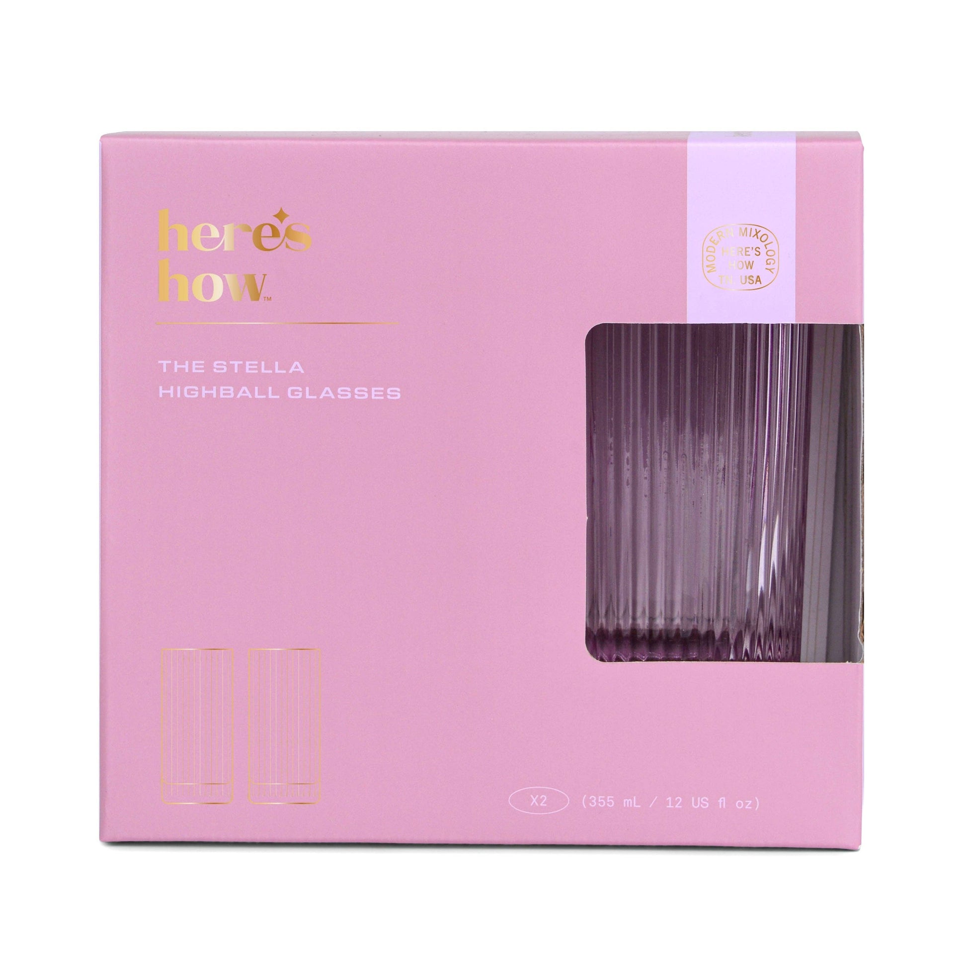 Highball Glass - Set of 2 - Lilac