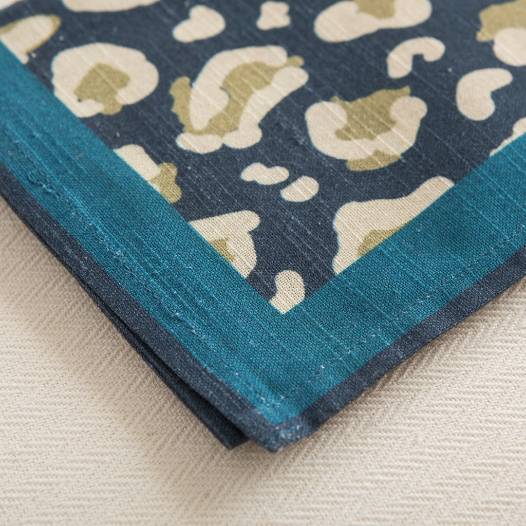 Dark Blue Leopard Napkin