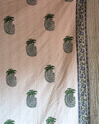 Blue Delphinium Block Print Throw