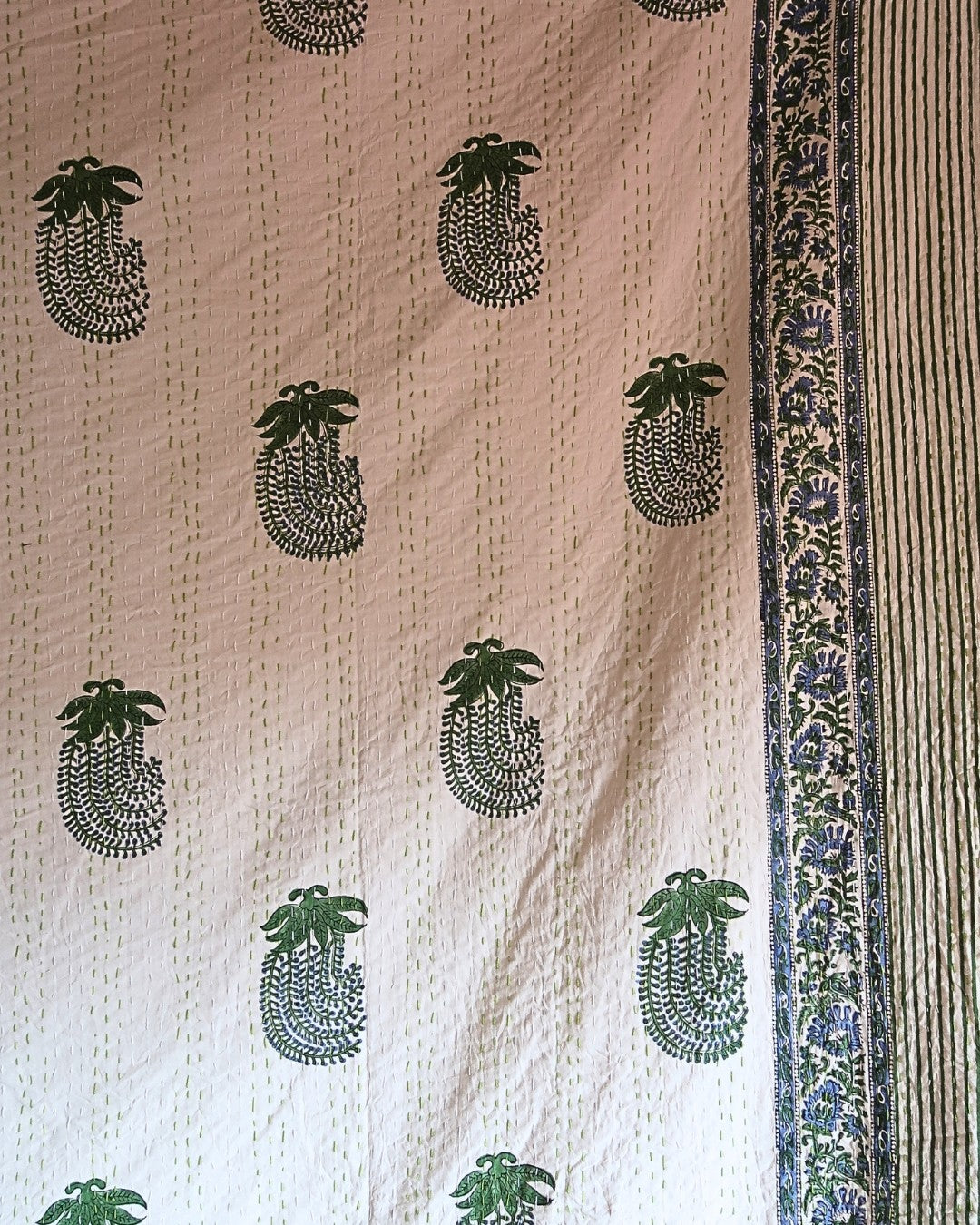 Blue Delphinium Block Print Throw