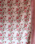 Pink Bell Flower Block Print Throw