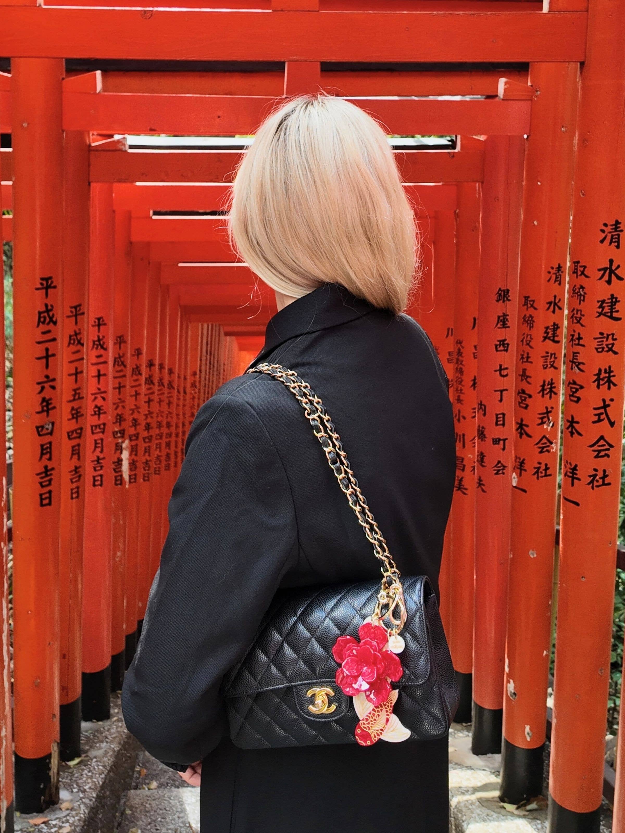 Hand-painted Koi Fish Bag Charm + Keychain | Eco-Friendly