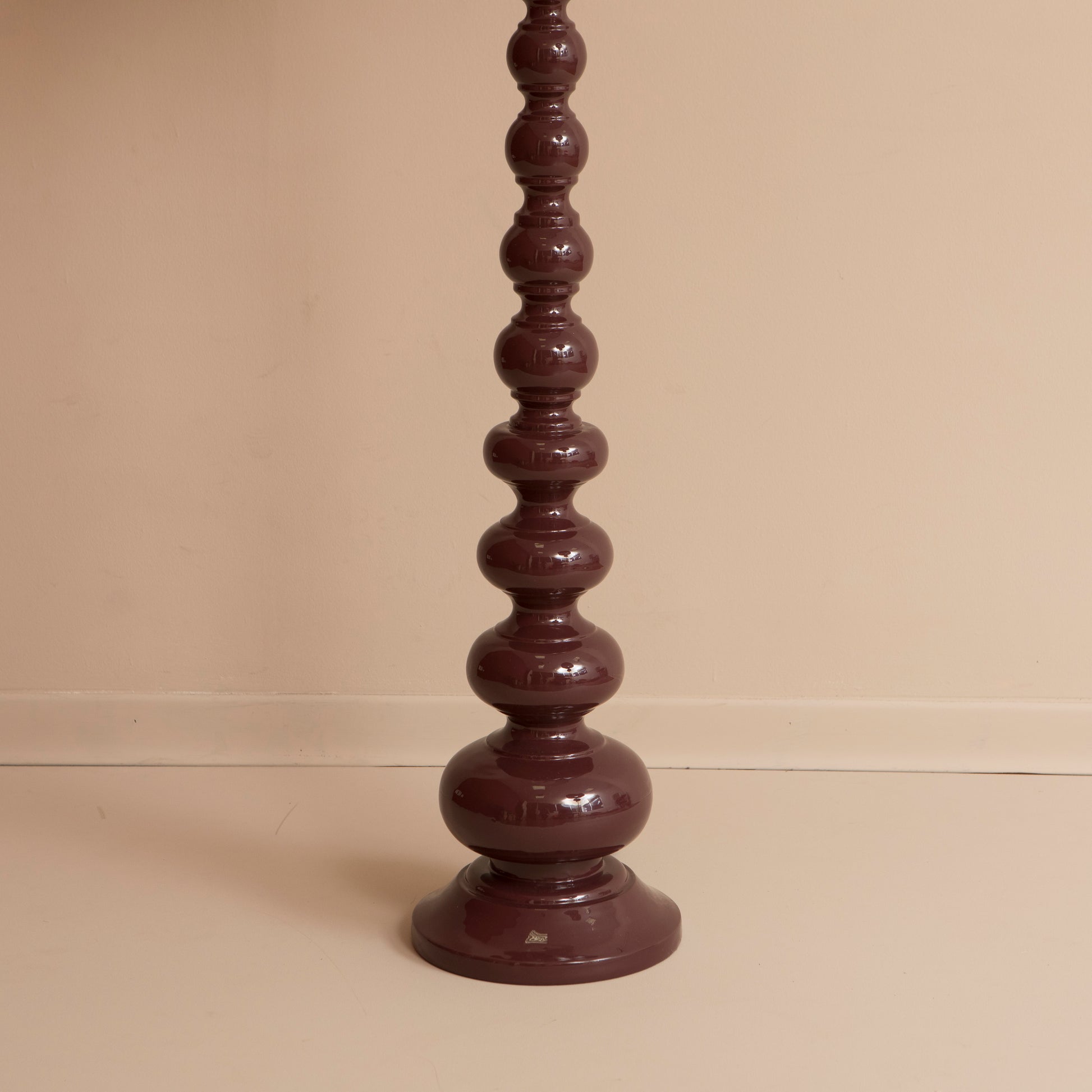 Wooden Bobbin Floor Lamp