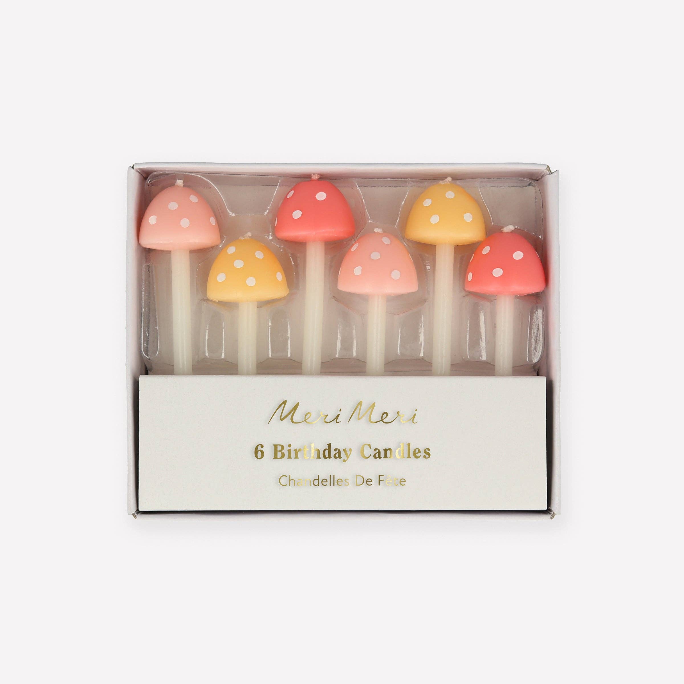 Mushroom Birthday Candles – Set of 6