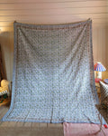 Blue Vine Block Print Throw