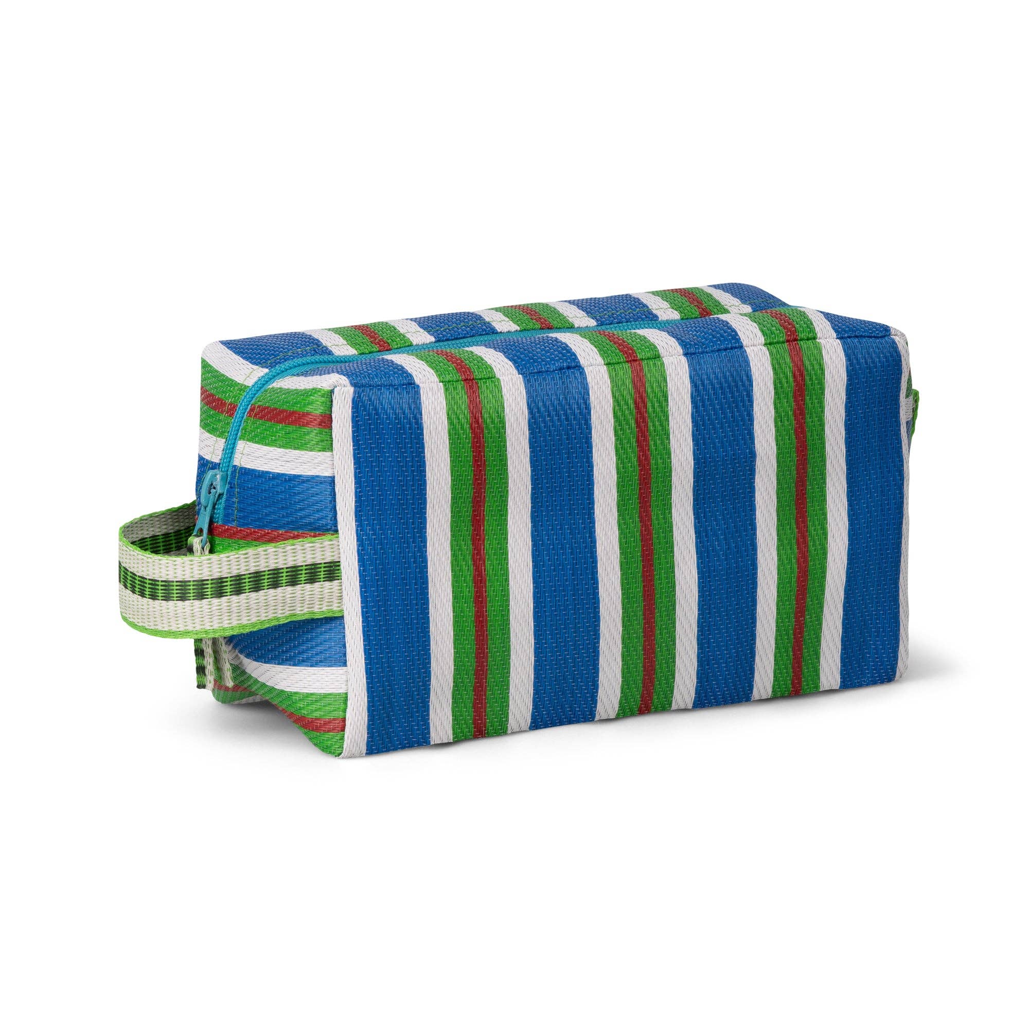 Eco Woven Wash Bag in Medici Blue and Grass Green
