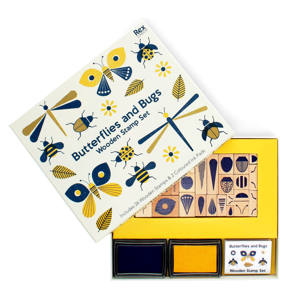 Wooden Stamp Set - Butterflies And Bugs