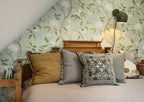 Mint Grey Embroidered Velvet Cushion