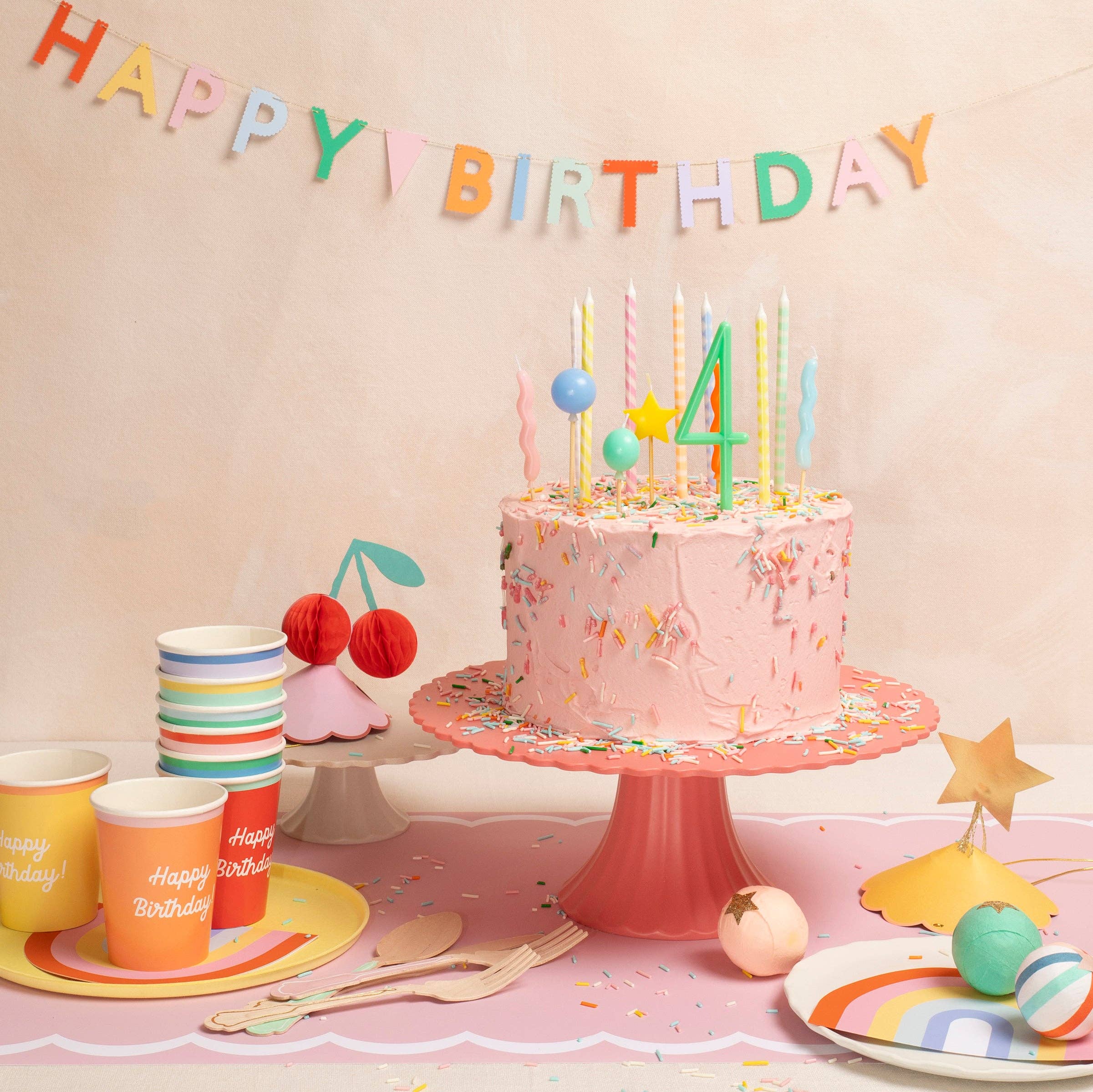 Bright Colour Birthday Candles – Set of 6