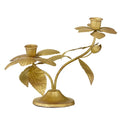 Double Golden Rose Candle Holder