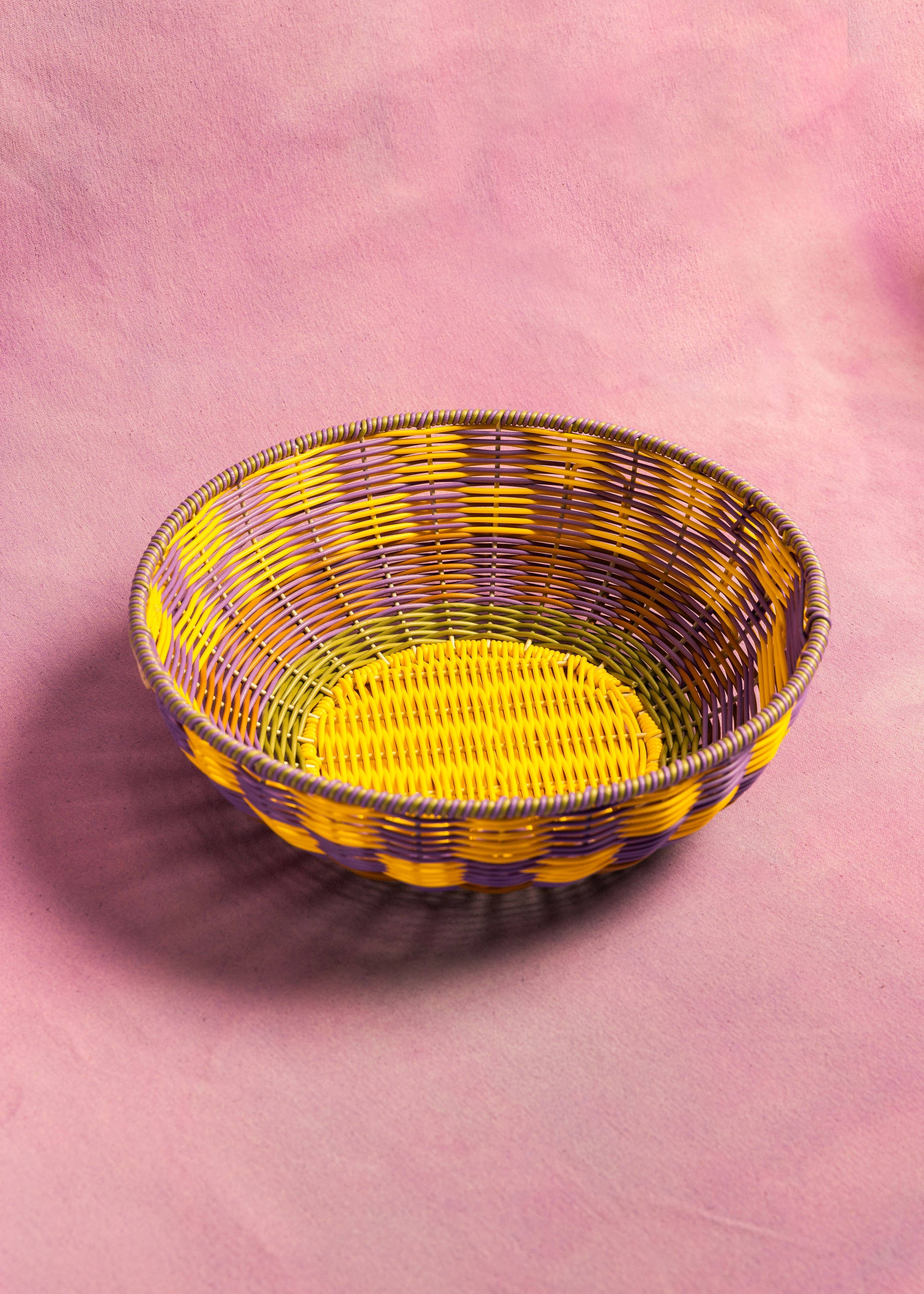 Woven Bowl - Yellow/Lilac