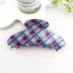 Checkered Vintage Crescent Hair Claw Clip