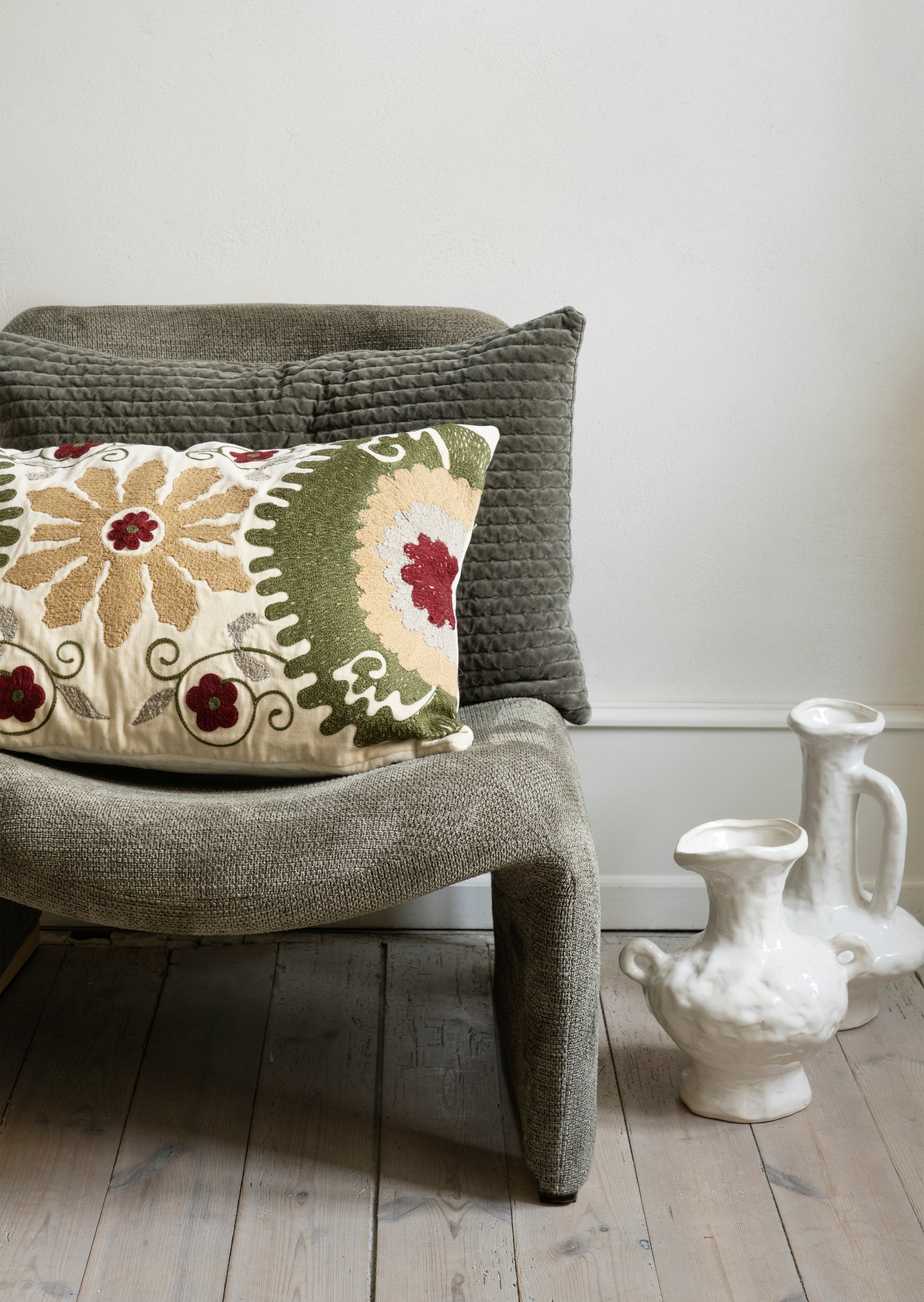 40x60 Embroidered Velvet Cushion