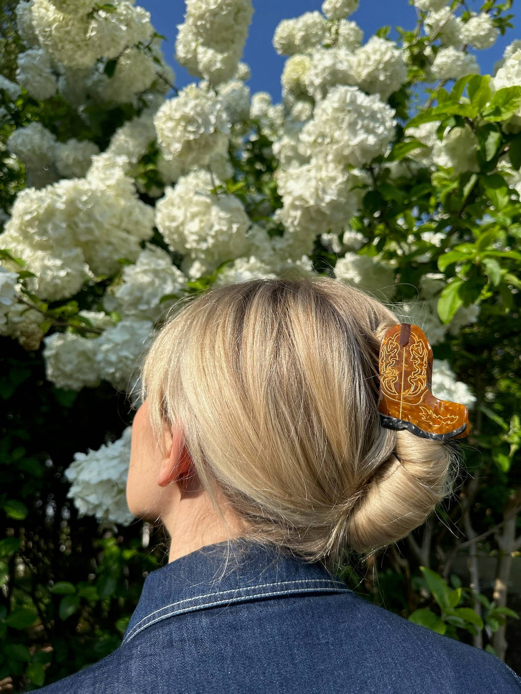 Hand-painted Western Cowboy Boot Claw Hair Clip | Eco