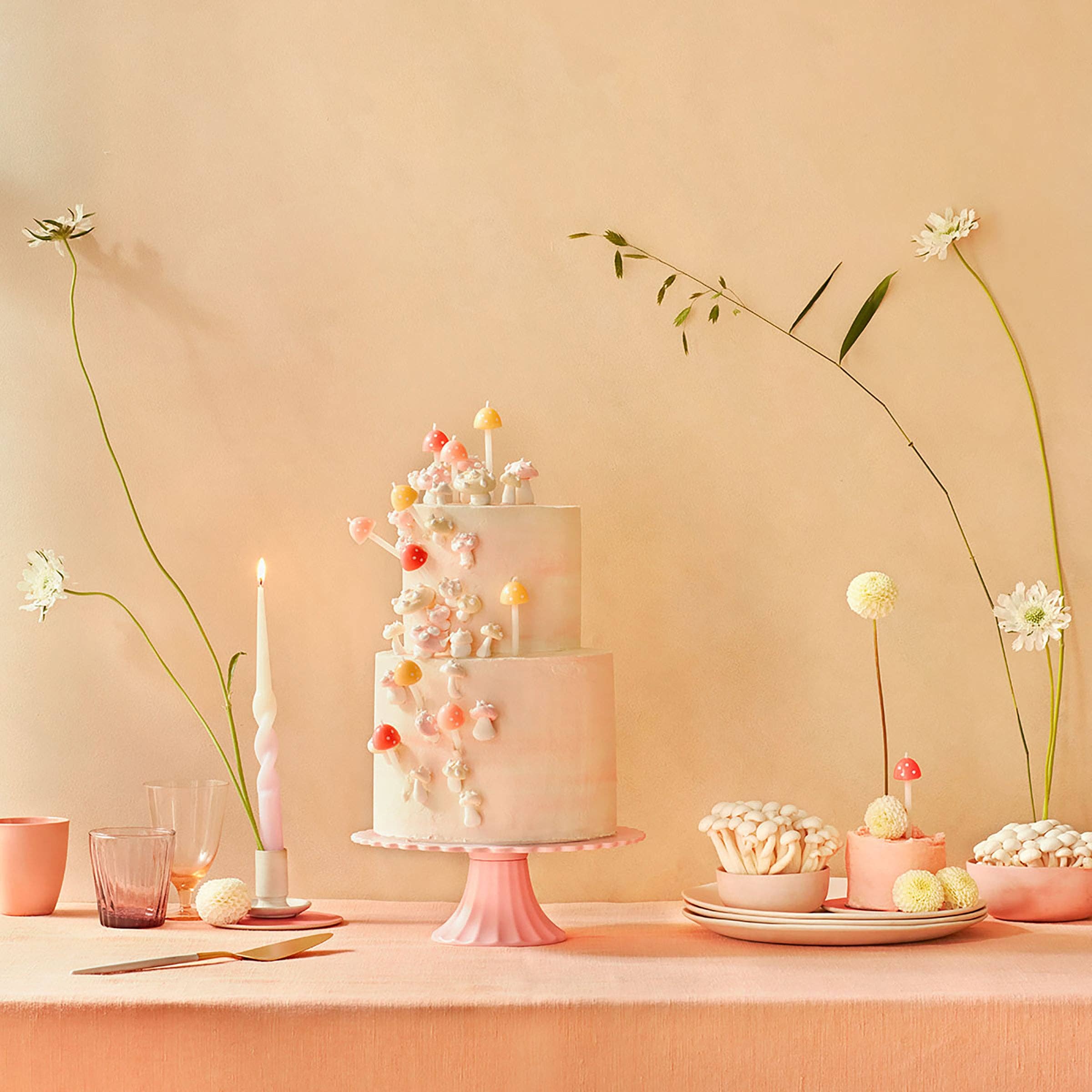 Mushroom Birthday Candles – Set of 6