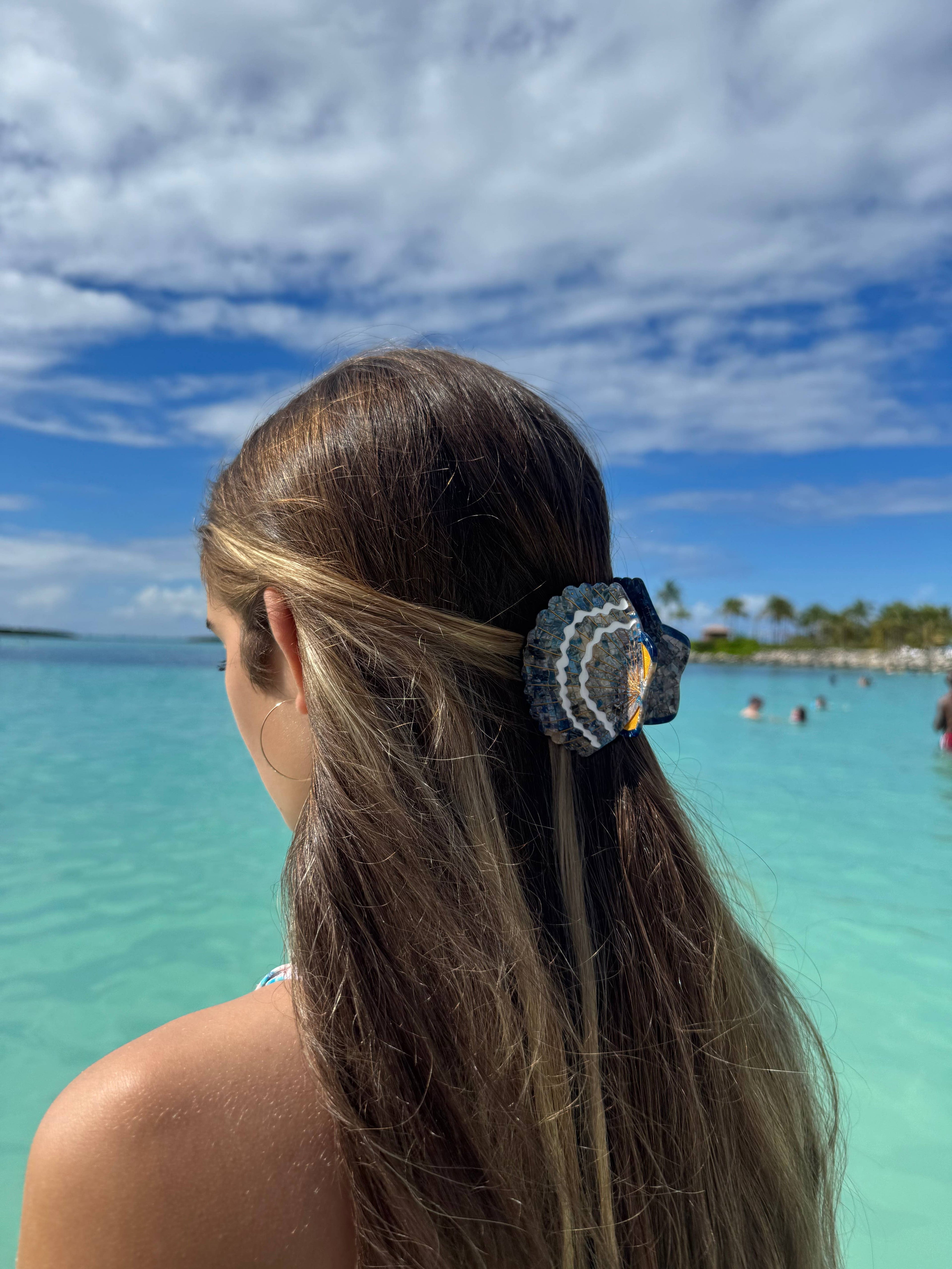 Hand-painted Seashell Claw Hair Clip | Eco-Friendly
