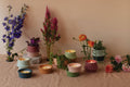Red Folia Ceramic Reusable Candle - Saffron Rose
