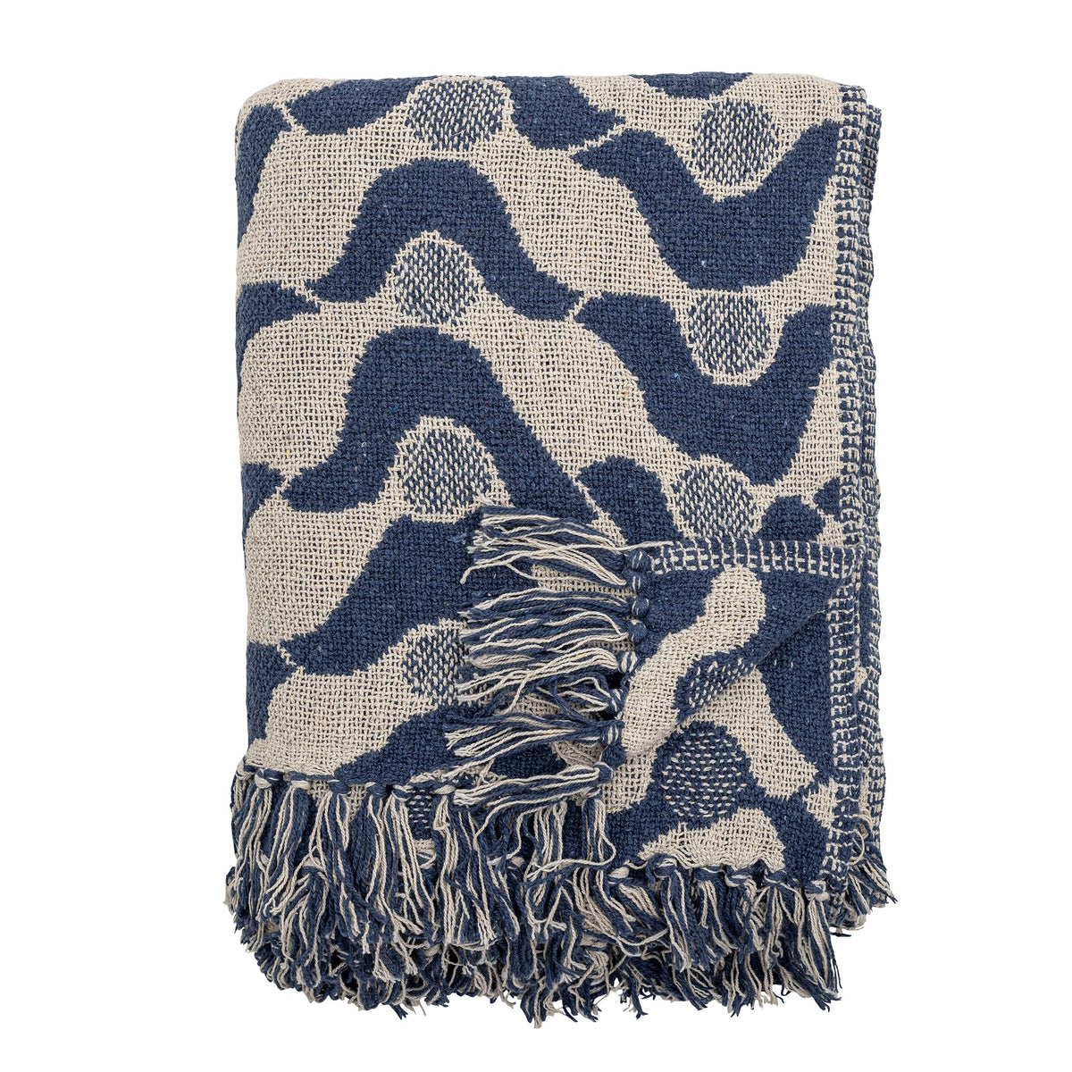 Santena Blue Recycled Cotton Throw
