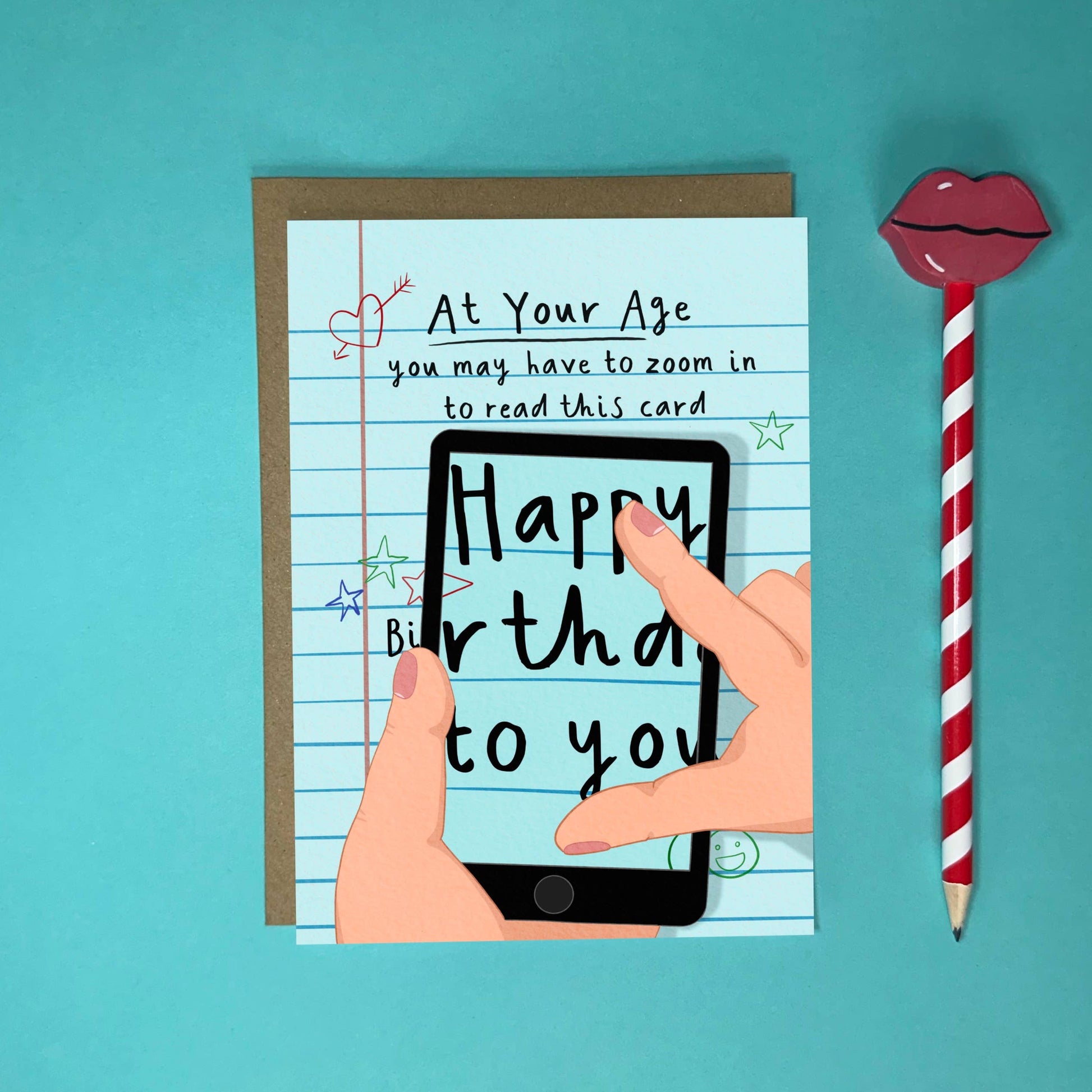 Funny Birthday Card - A6 - Zoom In for Short Sighted Friends