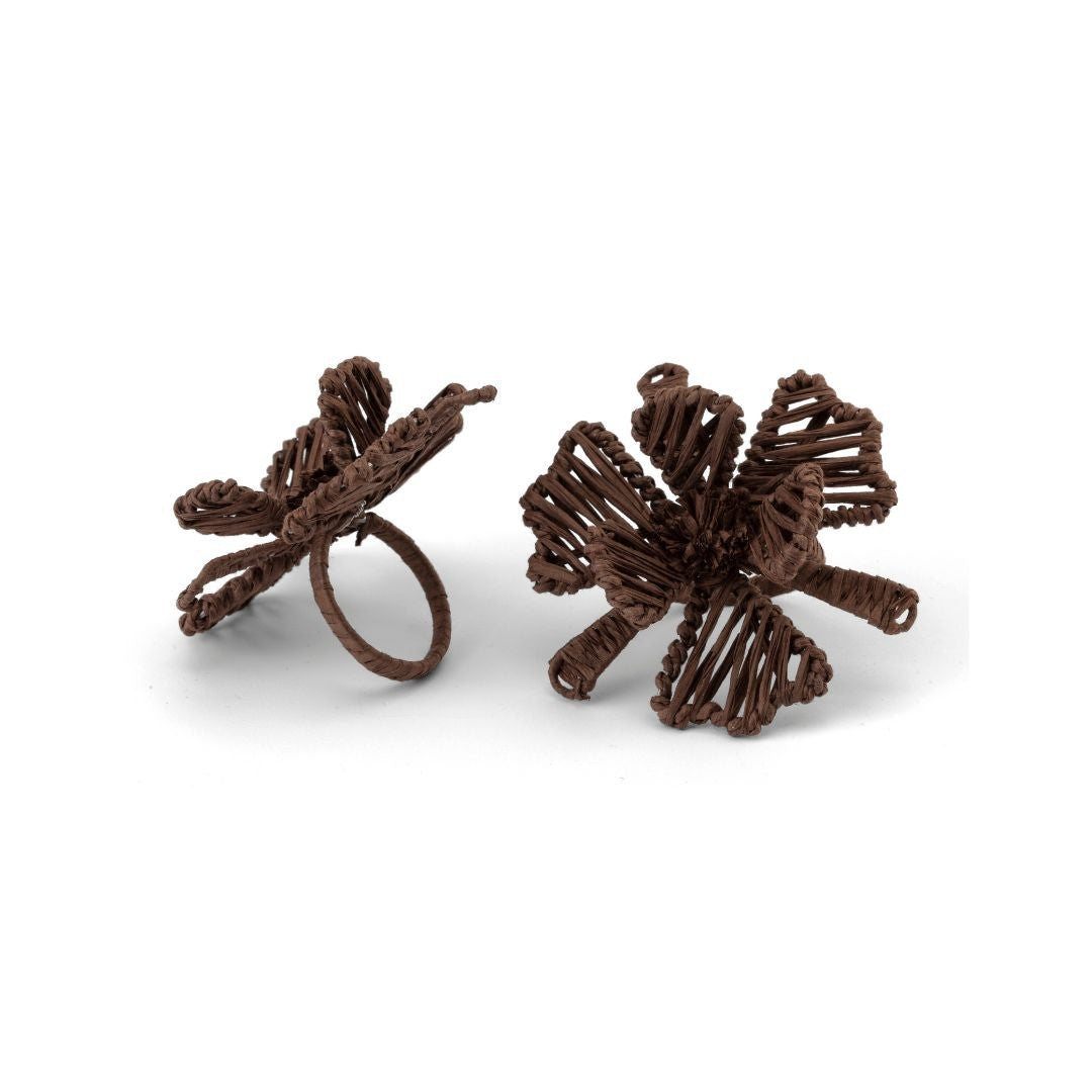 Brown Flower Napkin Rings