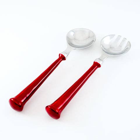 Red Salad Servers 26 cm