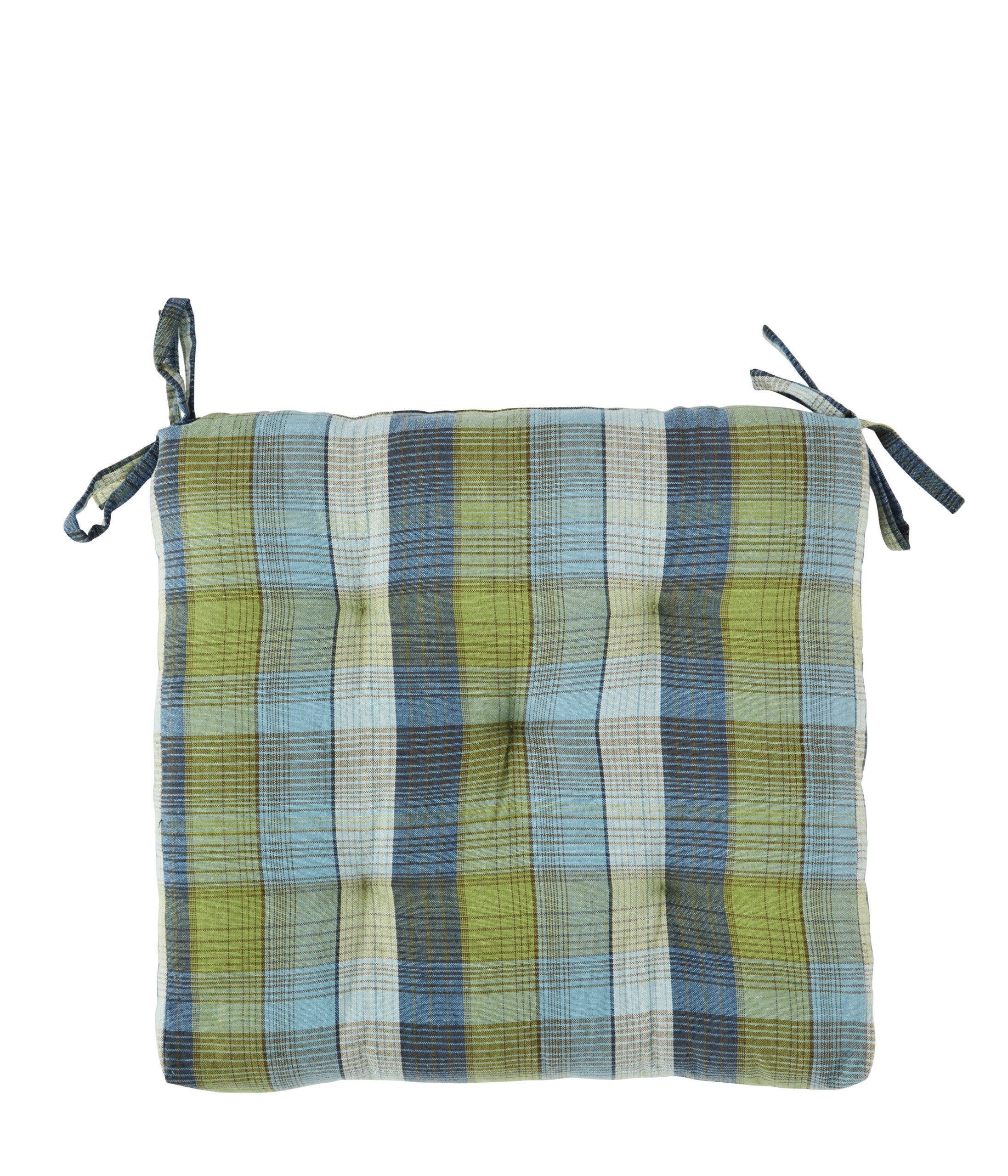 Blue Checked Chair Pad