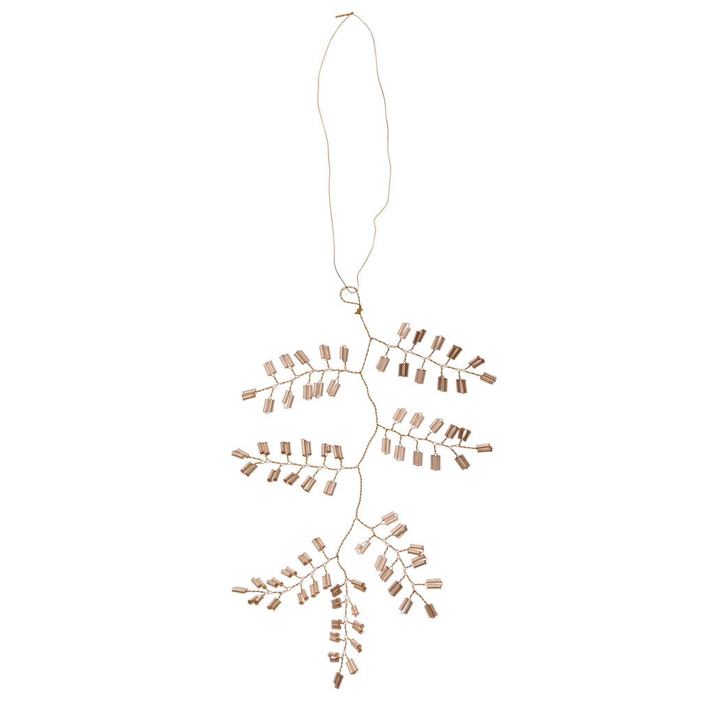 Beaded Ornament Twig Beaded Champagne