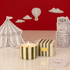 Olive Stripe Scented Candle - Tomato Leaf