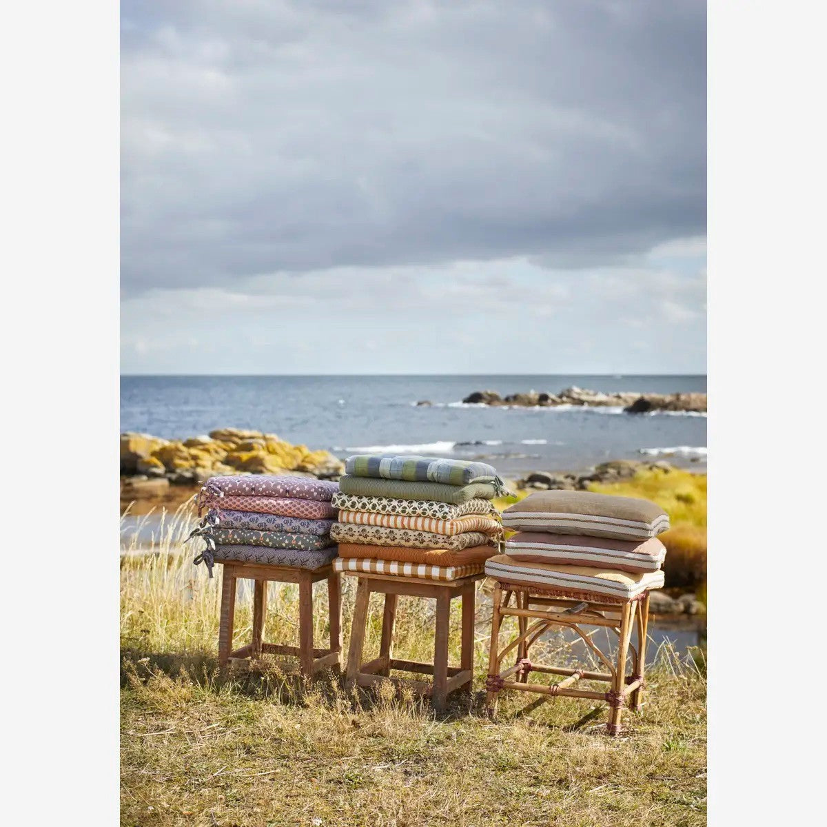 Mustard Checked Chair Pad