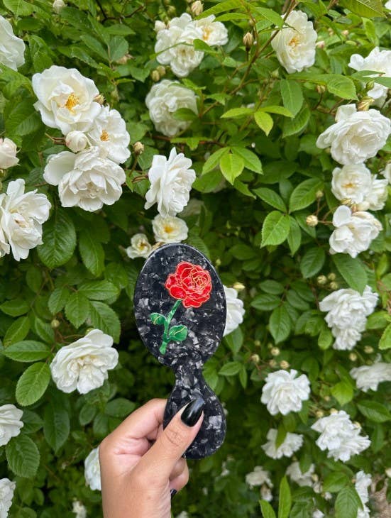Hand-painted Rose Stem Handbag Hero Brush | Eco-Friendly