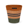 Seagrass Waste Paper Basket in Olive & Old Rose
