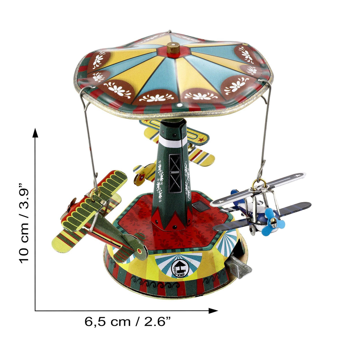 Tin toy carousel airplanes biplane
