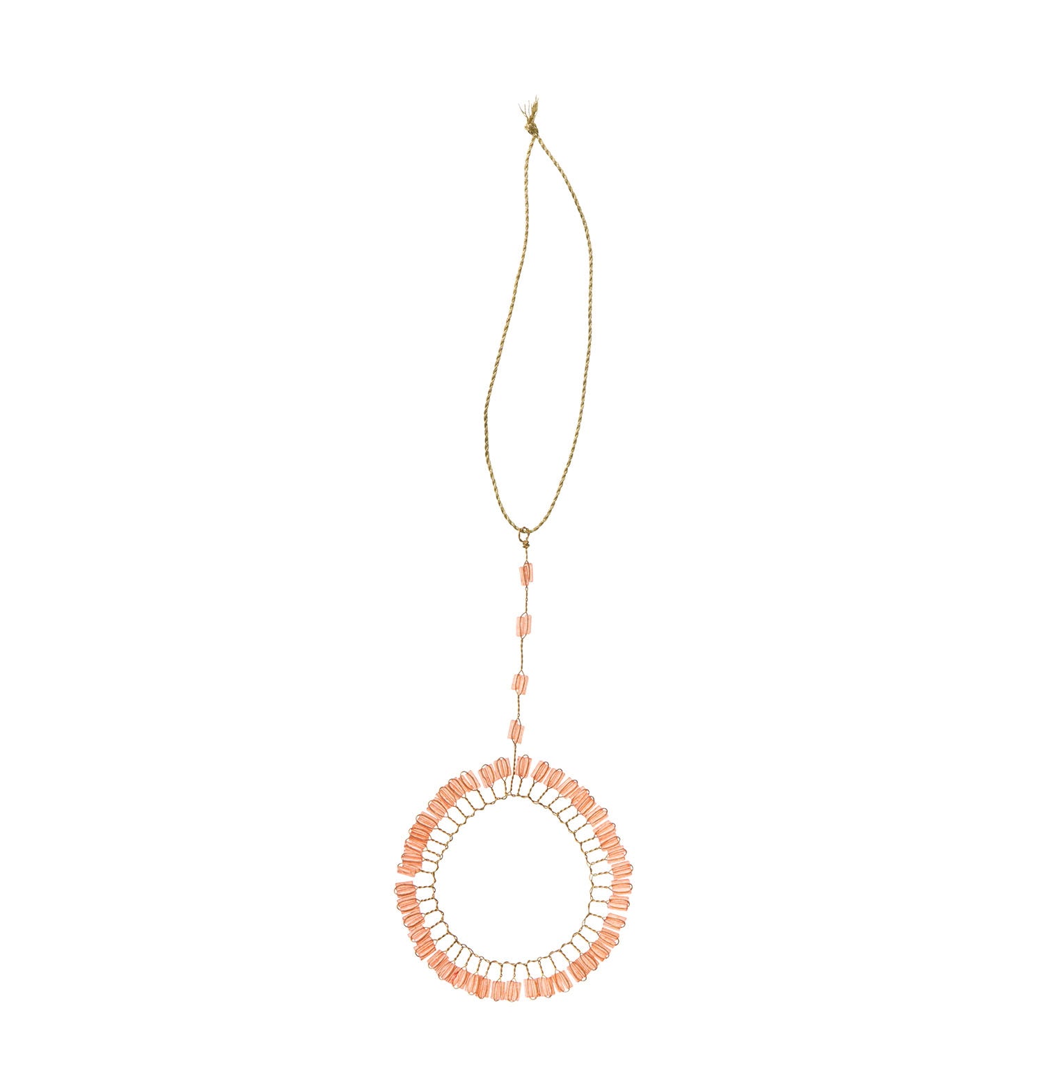 Beaded Ornament Coral Hoop