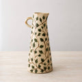 Green Leaf Crackle Jug Vase (Large)