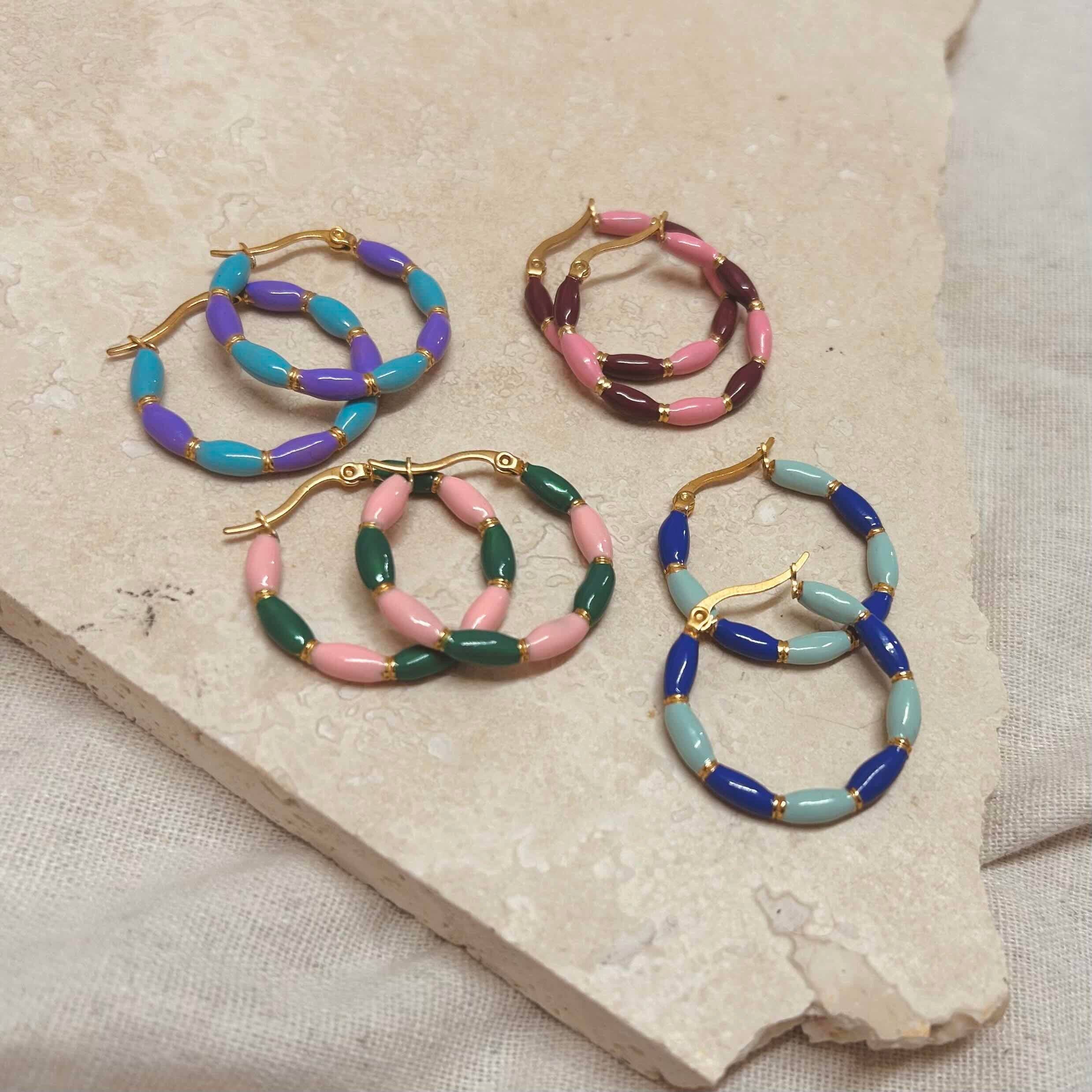 Everyday Candy Stripe Hoops