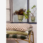 Stoneware flower pot, Green/ Beige/ White